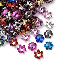 (52) Непрозрачная лаванда АБС-бутылки с УФ-покрытием, цветок, разноцветные, 17.5x16x7.5 мм, отверстие : 5 мм