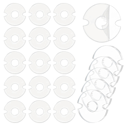 Плоский Круглый 50шт. акриловый держатель для помпона для шапки, плоско-круглые, 20x19.5x3 мм, отверстие : 6.2 мм