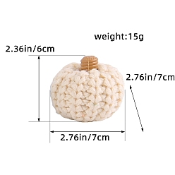 Бежевый Хэллоуин тканые украшения из тыквы из полиэстера, для машины, вечеринка, украшения для домашнего рабочего стола, бежевые, 70x70x60 мм