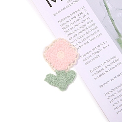 Pink Полотенце в форме цветка, стиль вышивки, хлопок, гладить/пришивать заплатки, аппликация, значки, для одежды, розовые, 62x37 мм