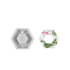 Polygon Силиконовые формы с пиксельным сердцем своими руками, формы для литья смолы, для уф-смолы, изготовление изделий из эпоксидной смолы, белые, многоугольник, 70x77x11.5 мм, внутренний диаметр: 30x35 мм