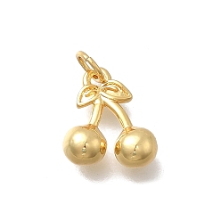 Настоящее золото 18K Латунь прелести, вишня, без кадмия и без свинца, стойки покрытие, долговечный, с целью перехода в кольце, реальный 18 k позолоченный, 13.5x12x5.5 мм, отверстие : 3.5 мм