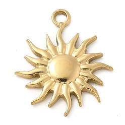 Золотой 304 подвески из нержавеющей стали, очарование солнца, золотые, 22.5x19x2 мм, отверстие : 2 мм