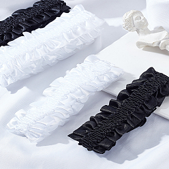 Mixed Color 4 Pairs 2 Styles Polyester Elastic Garters, Anti-slip Armbands, Garment Accessories, Mixed Color, 36~37mm, Inner Diameter: 75mm, 2 pairs/style