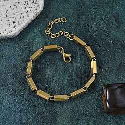 Золотой 304 браслеты-цепочки из нержавеющей стали с шестигранными звеньями для женщин и мужчин, ионное покрытие (ip), золотые, 7 дюйм (17.9 см)