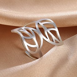 Нержавеющая Сталь Цвет Полый лист 201 регулируемые манжетные кольца из нержавеющей стали, цвет нержавеющей стали, 21.9 мм, внутренний диаметр: регулируемый