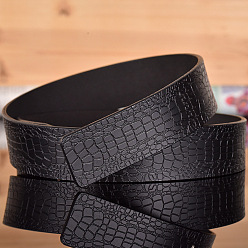 Черный Пояса из коровьей кожи с имитацией крокодиловой кожи для мужчин, чёрные, 1250x38x5 мм