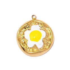 Желтый 304 подвески из нержавеющей стали, , ионное покрытие (ip), зеркальная полировка, реальный 18 k позолоченный, желтые, 22x20 мм, отверстие : 1.5 мм