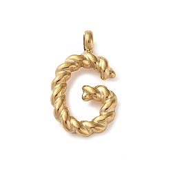 Letter G 316 подвески и подвески из хирургической нержавеющей стали, золотые, Буква G, 14x8.5x2 мм, отверстие : 2 мм