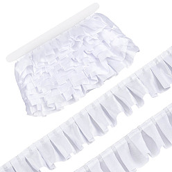 White 10M Satin Wrinkle Ribbon, Clothes Accessories, White, 2-3/8 inch(60mm)