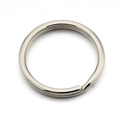 Stainless Steel Color Tarnish Resistant Original Color 304 Stainless Steel Split Key Ring Clasps for Keychain Making, Stainless Steel Color, 32x2.2mm