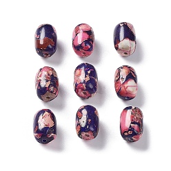 Ярко-Розовый Натуральные имперские бусы из яшмы, окрашенные, рис, ярко-розовый, 14.5x10 мм, отверстие : 1.4 мм