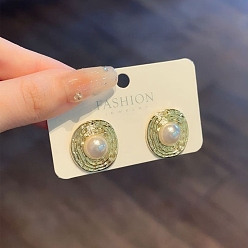 Другие Женские серьги с искусственным жемчугом, с 925 стерлинговым серебром, 24x10 мм