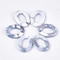 WhiteSmoke Acrylic Linking Rings, Quick Link Connectors, For Jewelry Chains Making, Imitation Gemstone Style, Oval, WhiteSmoke, 24.5x18.5x4mm, Hole: 14.5x9mm, about: 440pcs/500g