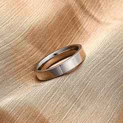 Нержавеющая Сталь Цвет 201 из нержавеющей стали кольца перста широкополосного, вакуумное покрытие pvd, цвет нержавеющей стали, 4 мм, внутренний диаметр: 17 мм