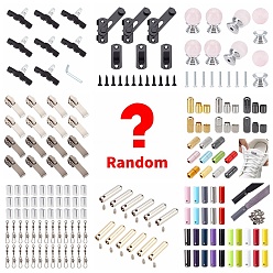 Random Color Lucky Bag, Including Random Styles Spray Painted Zinc Alloy End Caps, with Screw, Column & Round Tube, Random Color