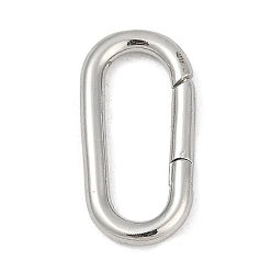 Платина Латунные пружинные кольца, овальные, без кадмия и без свинца, стойки покрытие, долговечный, платина, 20x9.5x2 мм