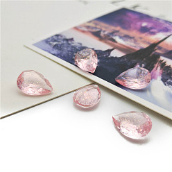 Pink Заостренные назад кабошоны из каменного камня, граненые, слеза, розовые, 14x10 мм, 40 шт / комплект