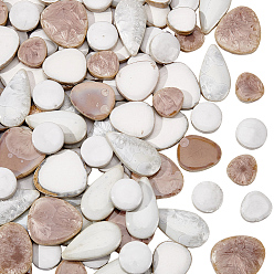 Light Grey 500G 4 Styles Porcelain Mosaic Tiles, Teardrop Shape Mosaic Tiles, for DIY Mosaic Art Crafts, Picture Frames and More, Light Grey, 19~37x17.5~40x5.5~7mm, 125g/style 