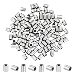 Нержавеющая Сталь Цвет 100шт 304 бусины из нержавеющей стали, трубка, цвет нержавеющей стали, 4x3 мм, отверстие : 2 мм