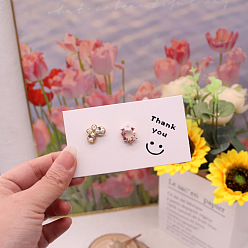 Белый Карточки для демонстрации прямоугольных бумажных сережек, открытки с серьгами «спасибо», белые, 5x9x0.05 см