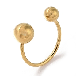 Настоящее золото 18K Ионное покрытие (ip) 304 круглые манжеты из нержавеющей стали для женщин, реальный 18 k позолоченный, размер США 7 1/4 (17.5 мм)