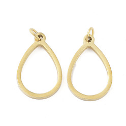 Teardrop Ионное покрытие (ip) 304 подвески из нержавеющей стали, лазерная резка, с целью перехода в кольце, золотые, слеза, 17x11x1 мм, отверстие : 2 мм