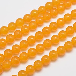 Золотистый Натуральные и крашеные нити шарик Malaysia нефрита, имитация желтый авантюрин, круглые, золотые, 12 мм, отверстие : 1.0 мм, около 31 шт / нитка, 15 дюйм