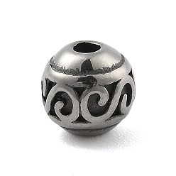 Античное Серебро 316 бусины из хирургической нержавеющей стали, круглый с буквы ы, античное серебро, 6x5.5 мм, отверстие : 1.8 мм