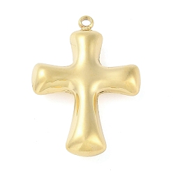 Настоящее золото 18K Ионное покрытие (ip) 304 подвески из нержавеющей стали, ручная полировка, крест очарование, реальный 18 k позолоченный, 28x20x5.5 мм, отверстие : 1.6 мм