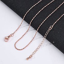 Розовое Золото Ожерелья-цепочки из латунной колонны для женщин, 304 из нержавеющей стали застежкой омар, стойки покрытие, без свинца и без кадмия, долговечный, розовое золото , 17.48x0.04 дюйм (44.4x0.1 см)