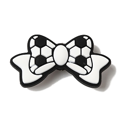 Bowknot Силиконовые бусины, белые, бантом, 10x29x7.5 мм, отверстие : 2.5 мм