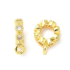 Золотой Латунные поручни из прозрачного кубического циркония с микропаве, петля под залог, долговечный, круглые кольца, золотые, 11.5x8x2.5 мм, отверстие : 1.2 мм, внутренний диаметр: 4.5 мм