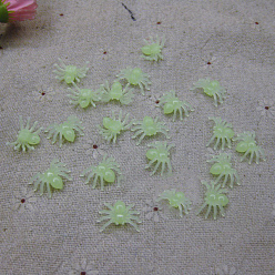 Light Green Glow in The Dark Plastic Spiders, Luminous Bugs, Halloween Scary Decoration, Mischief Prop, Light Green, 15x11x5mm