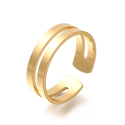 Настоящее золото 18K 304 из нержавеющей стали Манжета кольца для женщин, реальный 18 k позолоченный, 6 мм, внутренний диаметр: 18.5 мм