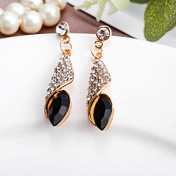 Реактивный Самолет Rhinestone сплава болтаться серьги, слеза, золотые, струя, 50 мм