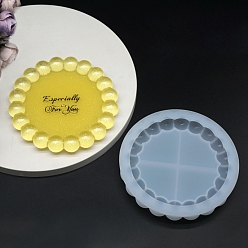 Round Coaster DIY Silicone Mold, Resin Casting Molds, for UV Resin, Epoxy Resin Craft Making, White, Round, Inner Diameter: 115x20mm