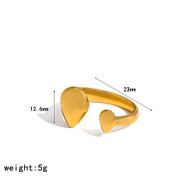 Teardrop 304 Edelstahlmanschetten mit offenen Ringen, golden, Träne, us Größe 14 (23 mm)