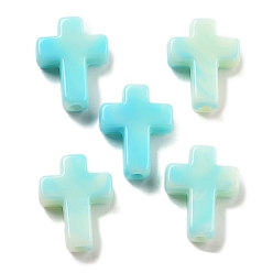 Светло-Синий Акриловые бусины, крестик, имитация драгоценных камней, голубой, 15.5x12x4.5 мм, отверстие : 2 мм, 1064 шт / 500 г