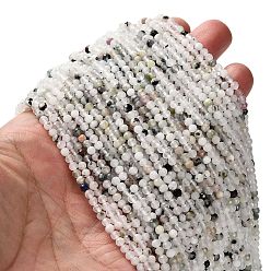 Rainbow Moonstone Бусины из натурального радужного лунного камня, граненые круглые, 3 мм, отверстие : 0.7 мм, около 123~132 шт / нитка, 14.57''~14.96'' (37~38 см)