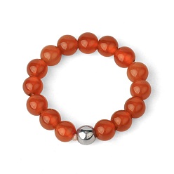 Red Agate 4мм круглые эластичные кольца из натурального красного агата, европейский и американский стиль
