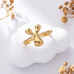 Letter Y 304 открытые манжеты из нержавеющей стали для женщин, буквы, реальный 18 k позолоченный, Письмо Y, 13~14x7~15 мм