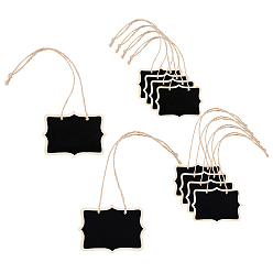 Черный 28шт. 2 стили пустых деревянных мини-досок для рисования мелом, наклейки для классных досок, с пеньковой веревки, чёрные, 250 мм, 14 шт / стиль