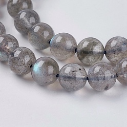 Labradorite Natural Labradorite Beads Strands, Grade AA, Round, Light Grey, 8mm, Hole: 1mm, about 48pcs/strand, 15.75 inch