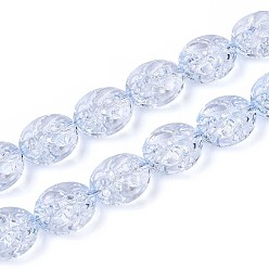 Светло-Синий Краска для выпечки, прозрачные стеклянные бусины, нити, овал и пчела, голубой, 15.5x13.5x7.5 мм, отверстие : 1 мм, около 40 шт / нитка, 24.80 дюйм (63 см)