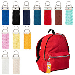 (52) Непрозрачная лаванда 12шт. брелок из поликоттона, с железными кольцами, разноцветные, 122x40 мм