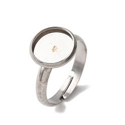 Нержавеющая Сталь Цвет 304 регулируемые кольцевые компоненты из нержавеющей стали, настройки плоских круглых колец, цвет нержавеющей стали, лоток : 10 мм, 3 мм, внутренний диаметр: 17 мм