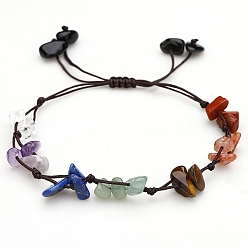 Смешанные камни Браслеты из бисера натурального и синтетического смешанного драгоценного камня, чип, 6-1/4~10-1/4 дюйм (16~26 см)