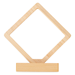 Sandy Brown MDF Board Heat Transfer Blanks Photo Frame, with Bamboo Outside Frame, for Heat Press, Rhombus, Sandy Brown, Finished Product: 15x4.3x15.5cm