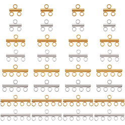 Golden & Stainless Steel Color 32Pcs 8 Style 304 Stainless Steel Chandelier Component Links, Golden & Stainless Steel Color, 9x10~25x2.5mm, Hole: 2mm, 4pcs/style
